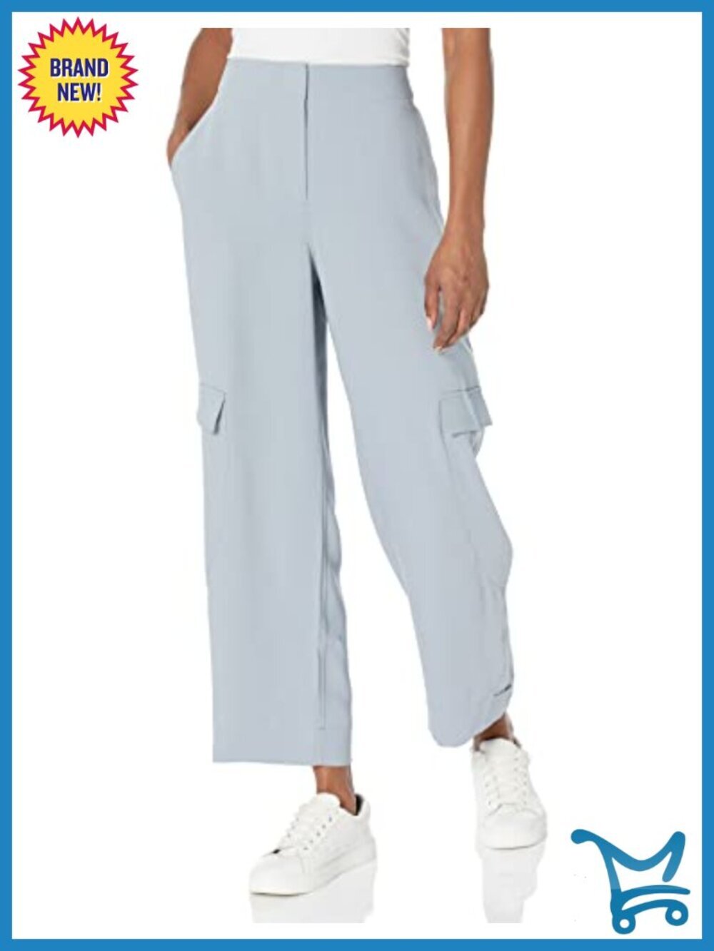 Mid Rise Cargo Shorts with Utility Pockets - Pleated Front - Pull On